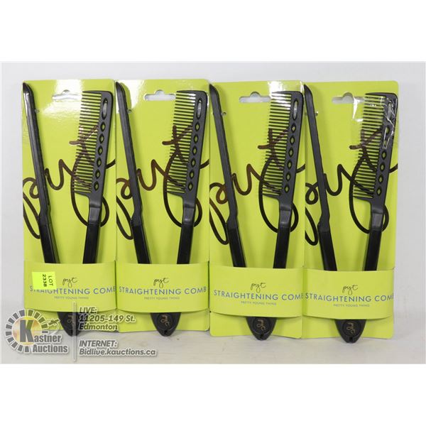 LOT OF 4 PRETTY YOUNG THING STRAIGHTENING COMB