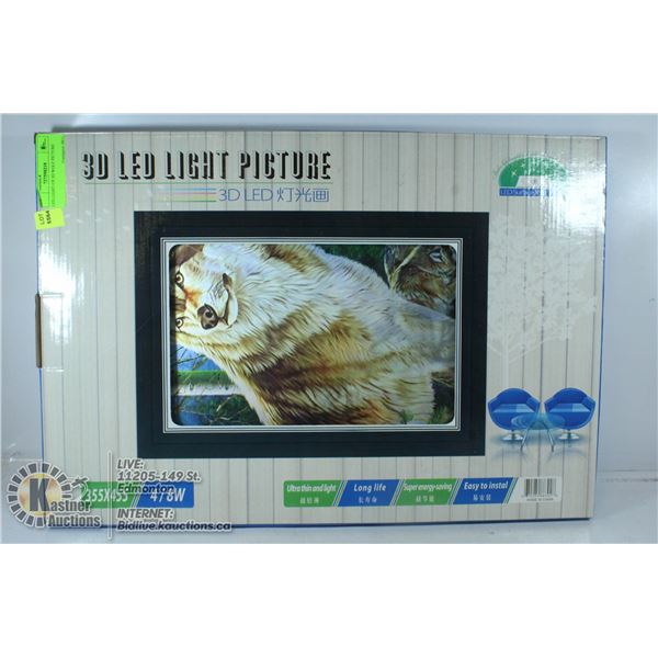 LED LIGHT-UP 3D WOLF PICTURE