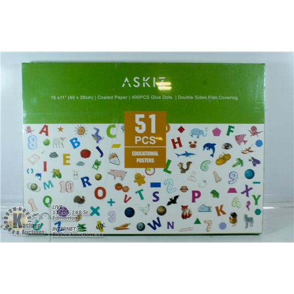 ASKIZ 51 PIECES OF EDUCATIONAL POSTERS AGES 3-12