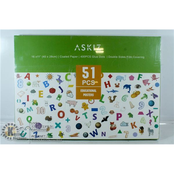 ASKIZ 51 PIECES OF EDUCATIONAL POSTERS AGES 3-12