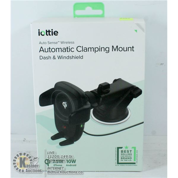 IOTTIE AUTOMATIC CLAMPING MOUNT WIRELESS CHARGER.