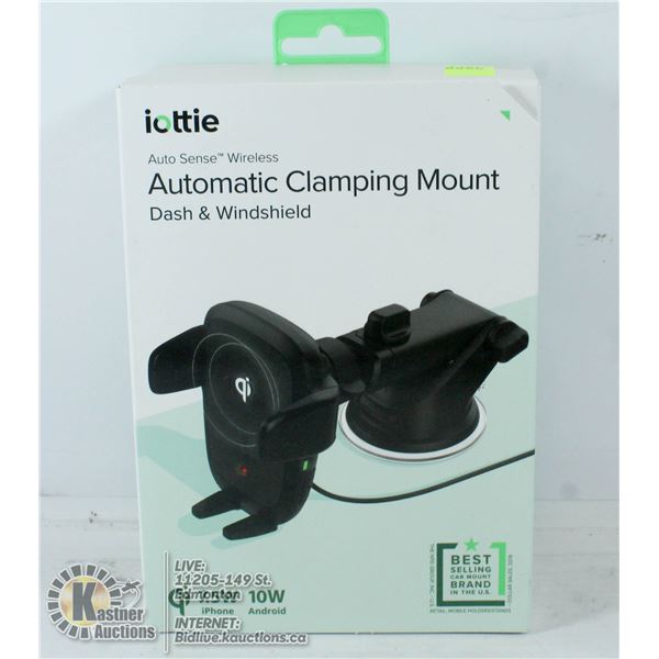 IOTTIE AUTOMATIC CLAMPING MOUNT WIRELESS CHARGER.