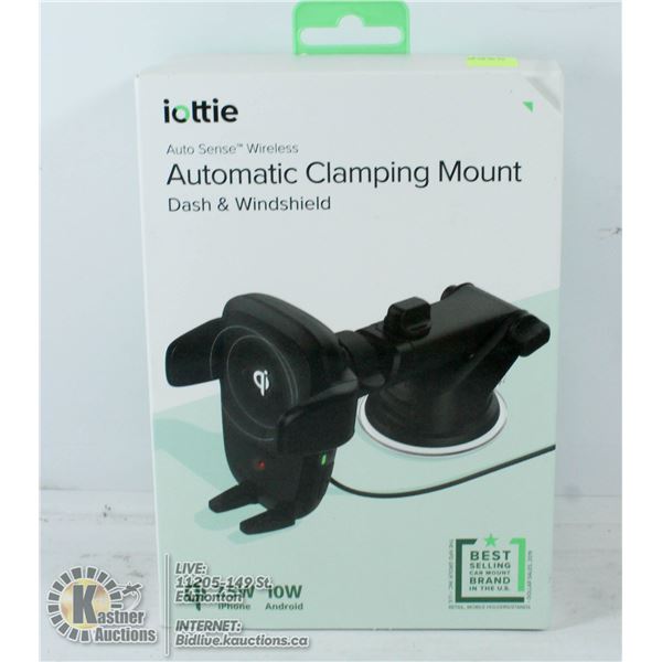 IOTTIE AUTOMATIC CLAMPING MOUNT WIRELESS CHARGER.