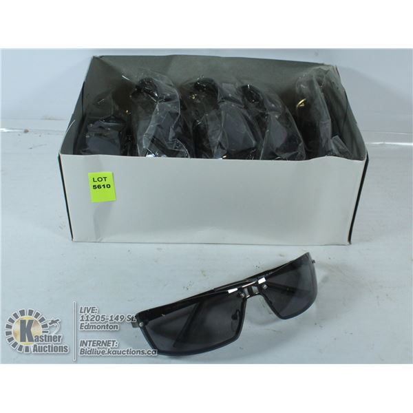 BOX OF COOL METAL SUNGLASSES DESIGNED IN ITALY.