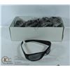 Image 1 : BOX OF SLEEK BLACK WIDE FRAMED SUNGLASSES.