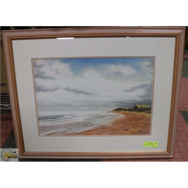 FRAMED ART PRINT "BEACH SCENE"- ARTIST JOAN SAVA