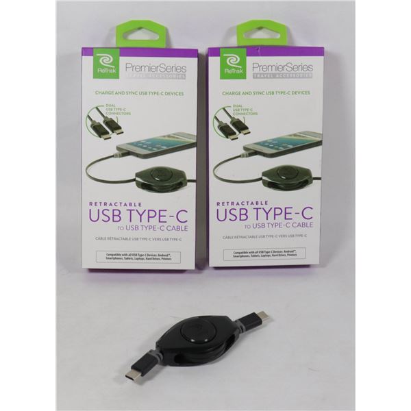 3 USB TYPE C  CHARGE & SYNC RETRACTABLE CORDS