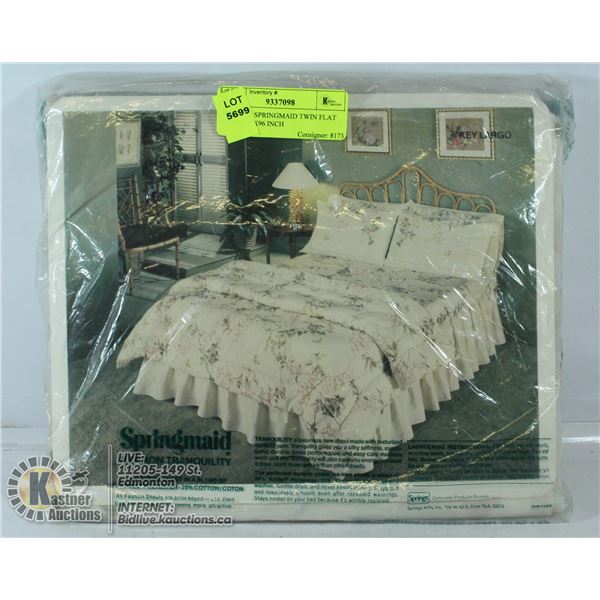 VINTAGE SPRINGMAID TWIN FLAT SHEET 66 X96 INCH