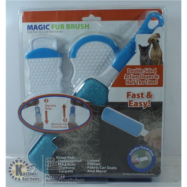 NEW MAGIC FUR BRUSH, PET FUR AND LINT REMOVER