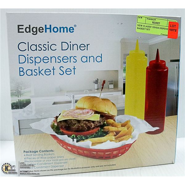 NEW CLASSIC DINER DISPENSERS & BASKET SET