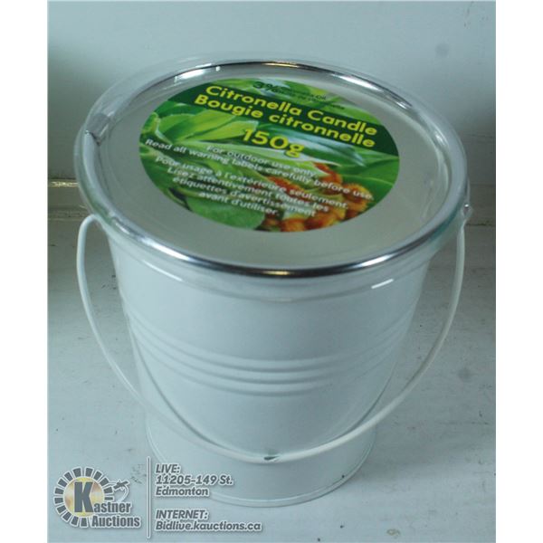 NEW 150G CITRONELLA CANDLES IN A WHITE DECORATIVE