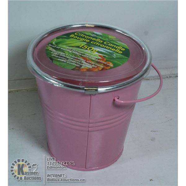 NEW 150G CITRONELLA CANDLES IN A PINK DECORATIVE