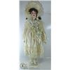 Image 1 : TALL VINTAGE PORCELAIN DOLL. ONE FINGER IS BROKEN
