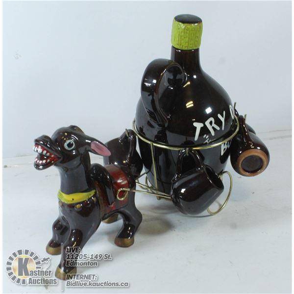 VINTAGE DONKEY DECANTER SET
