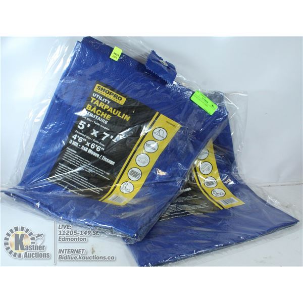 LOT OF 2 5FT X 7FT TARPS