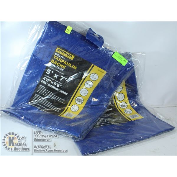 LOT OF 2 5FT X 7FT TARPS