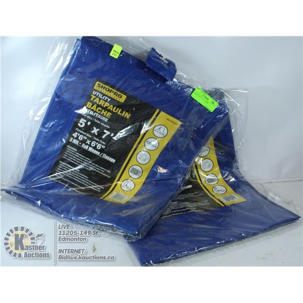 LOT OF 2 5FT X 7FT TARPS