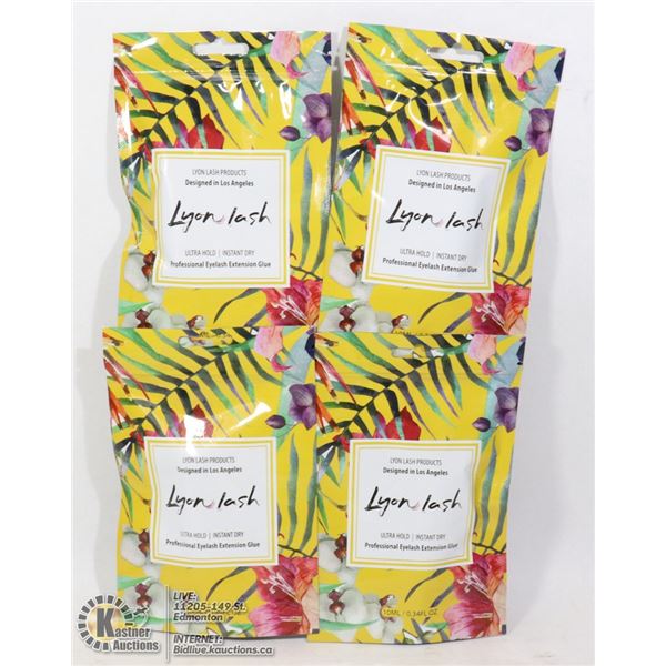 FOUR PACK OF LYON LASH ULTRA HOLD, INSTANT DRY
