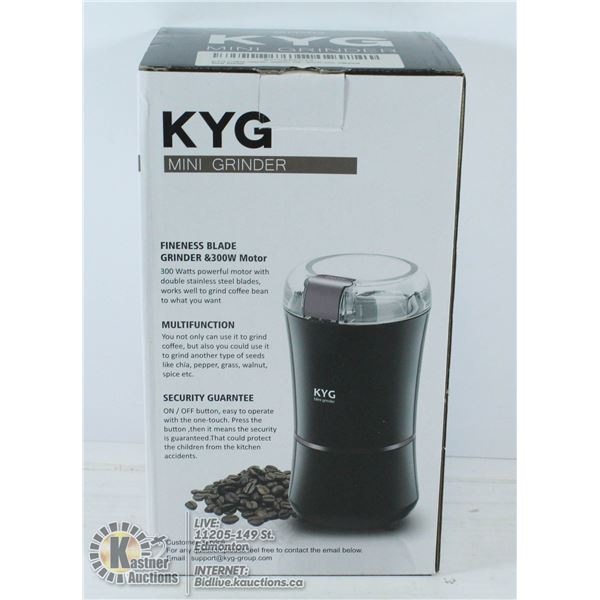 KYG MINI COFFEE GRINDER.