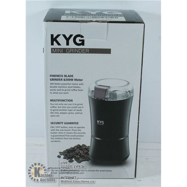 KYG MINI COFFEE GRINDER.