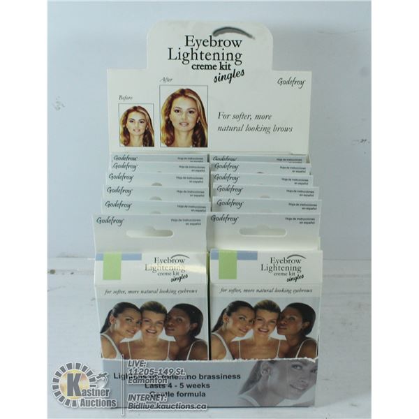RETAIL BOX OF EYEBROW LIGHTENING CREAM KITS.