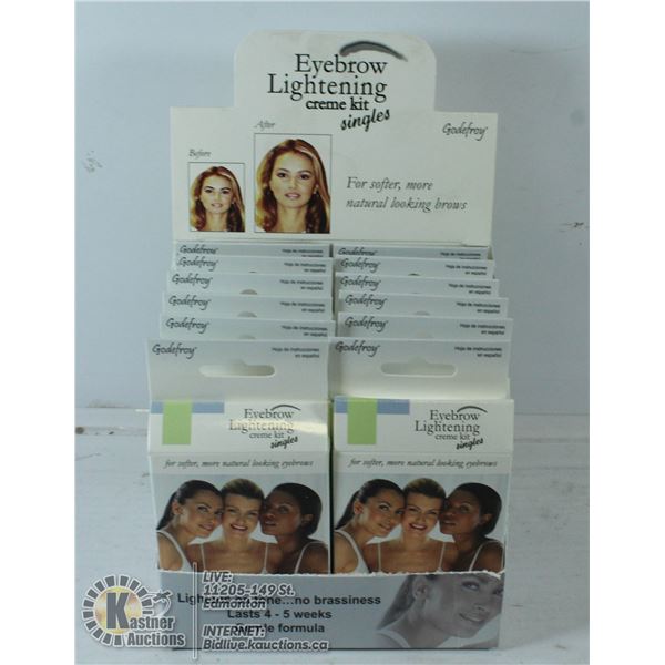 RETAIL BOX OF EYEBROW LIGHTENING CREAM KITS.
