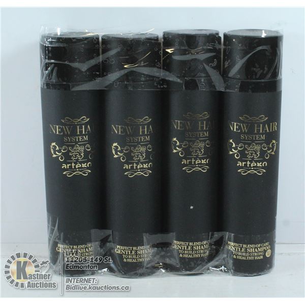 FOUR BOTTLES OF ARTEGO GENTLE SHAMPOO TO BUILD