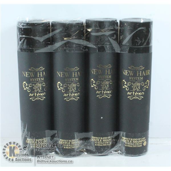 FOUR BOTTLES OF ARTEGO GENTLE SHAMPOO TO BUILD