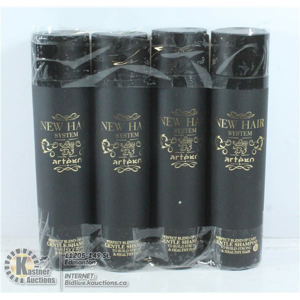 FOUR BOTTLES OF ARTEGO GENTLE SHAMPOO TO BUILD