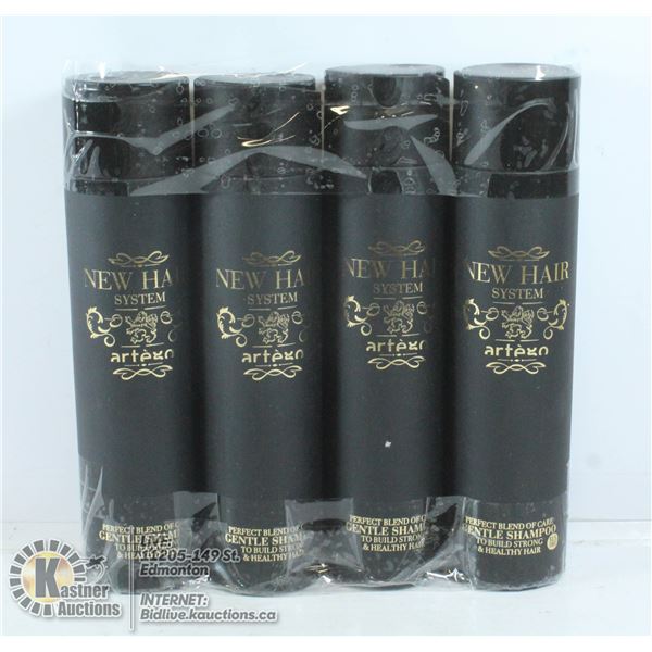 FOUR BOTTLES OF ARTEGO GENTLE SHAMPOO TO BUILD