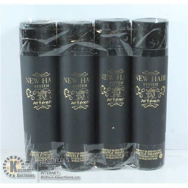 FOUR BOTTLES OF ARTEGO GENTLE SHAMPOO TO BUILD