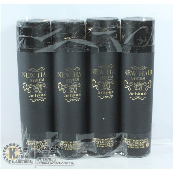 FOUR BOTTLES OF ARTEGO GENTLE SHAMPOO TO BUILD