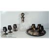 Image 1 : VINTAGE 8PC STAINLESS DECANTER SET