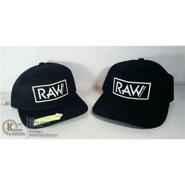 LOT OF 2 NEW "RAW" BALLCAPS