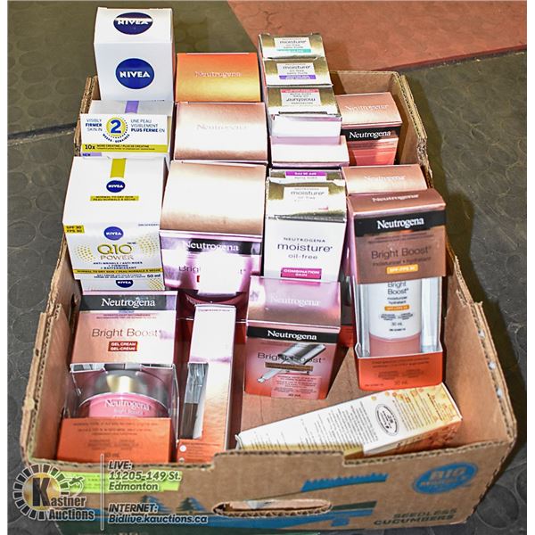FLAT LOT OF BRAND NAME SKIN CARE PRODUCTS
