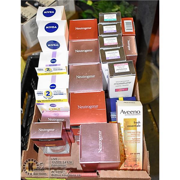 FLAT LOT OF BRAND NAME SKIN CARE PRODUCTS