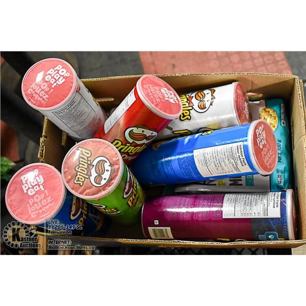 FLAT LOT OF  VARIOUS PRINGLES POTATO CHIPS