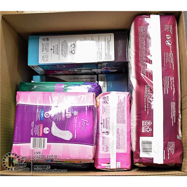 FLAT LOT OF ADULT MOISTURE ABSORBING PRODUCTS