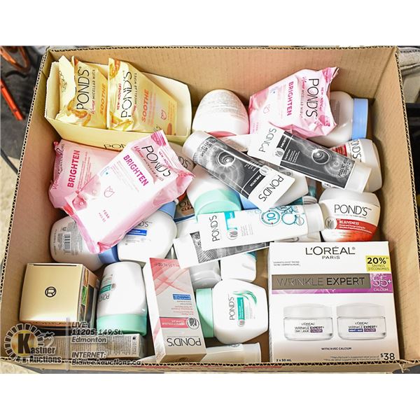 FLAT LOT OF BRAND NAME SKIN CARE PRODUCTS
