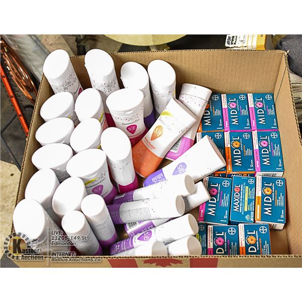 FLAT LOT OF FEMININE HYGIENE PRODUCTS