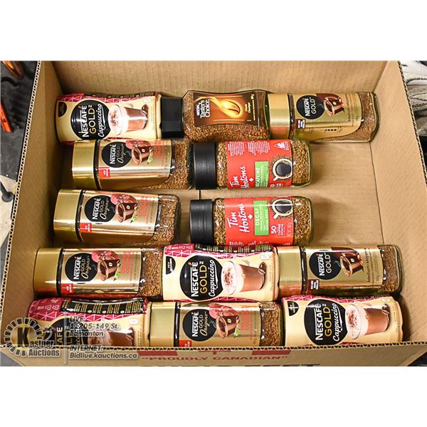 FLAT LOT OF INSTANT COFFEE JARS