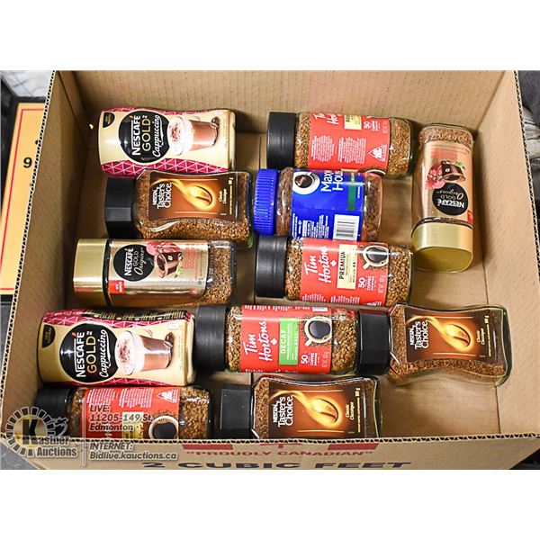 FLAT LOT OF INSTANT COFFEE JARS