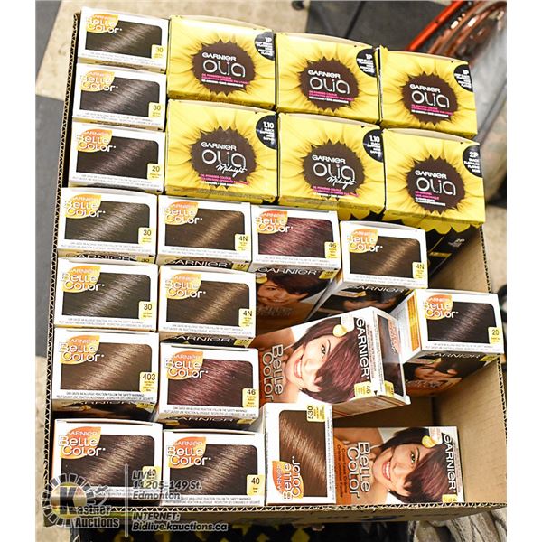 FLAT OF HAIR DYE PRODUCTS