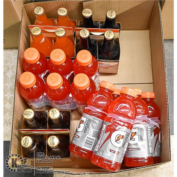 FLAT LOT OF GATORADE AND STEWARTS DRINKS
