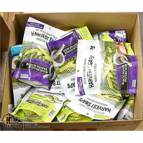 BOX LOT OF HARVEST SNAP SNACKS