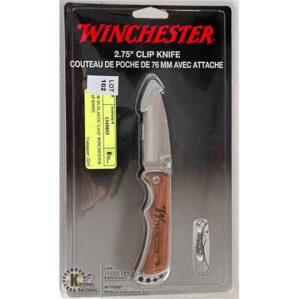 NEW IN PLASTIC CASE WINCHESTER CLIP KNIFE