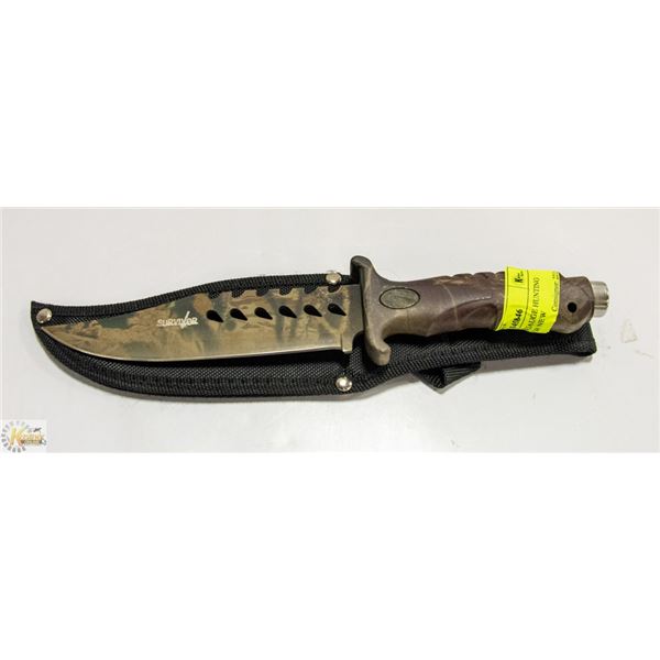 10 INCH CAMOFLAUGE HUNTING KNIFE SURVIVOR NEW