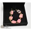 Image 1 : PINK STONE BRACELET WITH GOLD TONED BAND