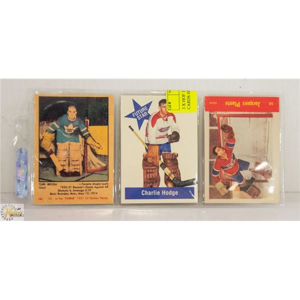 3 X HOF 1950'S NHL REPRINT INSERT CARDS HIGH