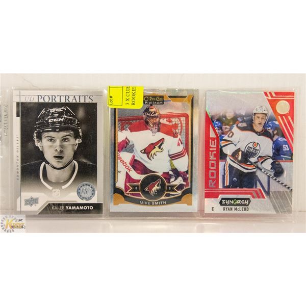 3 X CURRENT OILERS INCLUDING ROOKIE CARDS
